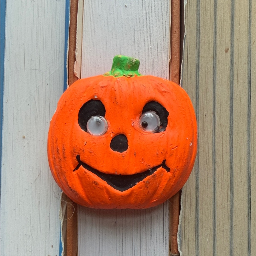 Orange Pumpkin Magnet with Googly Eyes